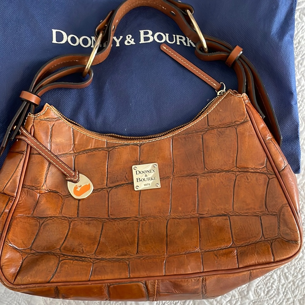 Dooney & Bourke Moc Croc Brown Leather Purse Bag